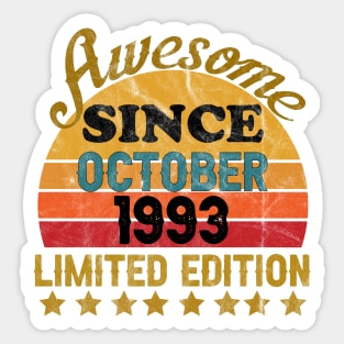 Awesome Since October 1993 28 Year Old 28th Birthday gift Sticker